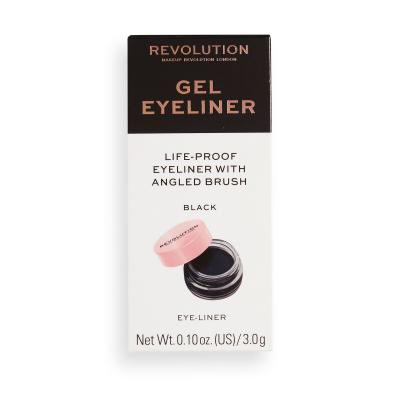 Makeup Revolution London Gel Eyeliner Pot With Brush Eyeliner für Frauen 3 g Farbton  Black