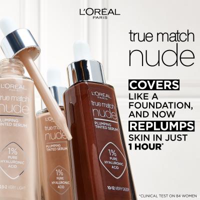 L&#039;Oréal Paris True Match Nude Plumping Tinted Serum Foundation für Frauen 30 ml Farbton  4-5 Medium