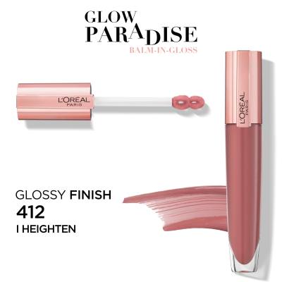 L&#039;Oréal Paris Glow Paradise Balm In Gloss Lipgloss für Frauen 7 ml Farbton  412 I Heighten