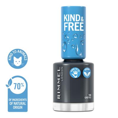 Rimmel London Kind &amp; Free Nagellack für Frauen 8 ml Farbton  158 All Greyed Out