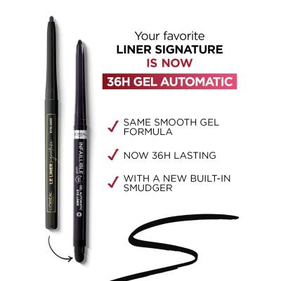 L&#039;Oréal Paris Infaillible Grip 36H Gel Automatic Eye Liner Kajalstift für Frauen 1,2 g Farbton  004 Brown Denim