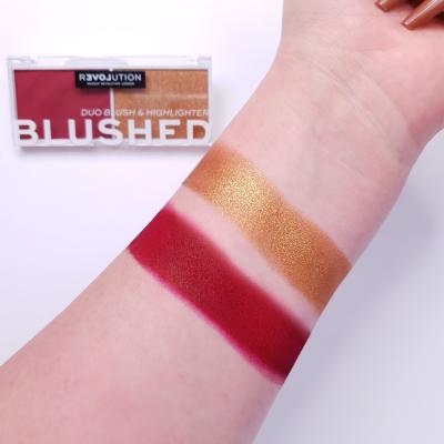 Revolution Relove Colour Play Blushed Duo Blush &amp; Highlighter Contouring Palette für Frauen 5,8 g Farbton  Wishful