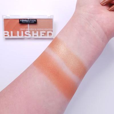 Revolution Relove Colour Play Blushed Duo Blush &amp; Highlighter Contouring Palette für Frauen 5,8 g Farbton  Queen