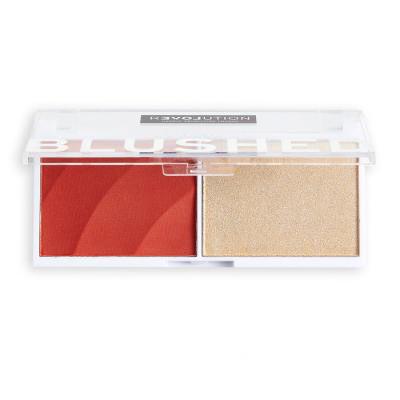 Revolution Relove Colour Play Blushed Duo Blush &amp; Highlighter Contouring Palette für Frauen 5,8 g Farbton  Daydream