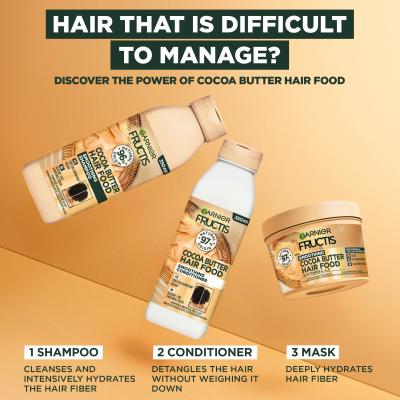 Garnier Fructis Hair Food Cocoa Butter Smoothing Shampoo Shampoo für Frauen 350 ml