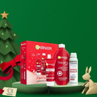 Garnier Repairing Care Gift Set Geschenkset Körpermilch Repairing Care 400 ml + Handcreme Intensive Care Repairing Hand Cream 100 ml + Deodorant Mineral Magnesium Ultra Dry 72h 150 ml