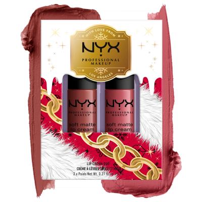 NYX Professional Makeup Mrs. Claus Lip Cream Duo Geschenkset Lippenstift Soft Matte Lip Cream 8 ml Rome + Lippenstift Soft Matte Lip Cream 8 ml Cannes