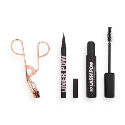 Makeup Revolution London Lash Pow Eye Set Geschenkset 5D Lash Pow Mascara 12,2 ml + Eye Liner Pow 0,5 ml Black + Wimpernzange