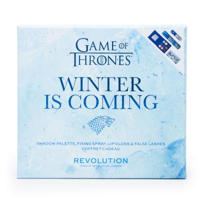 Makeup Revolution London X Game Of Thrones Geschenkset Lidschatten-Palette Game Of Thrones 7,2 g + Fixierspray Game Of Thrones 100 ml + Falsche Wimpern Game Of Thrones 1 Paar + Lipgloss Game Of Thrones Shimmer Bomb Lip Gloss 5 ml Winter Is Coming