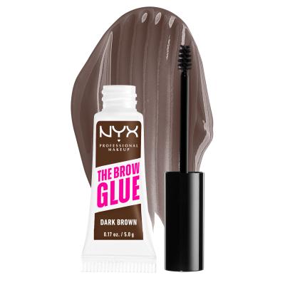 NYX Professional Makeup The Brow Glue Instant Brow Styler Augenbrauengel und -pomade für Frauen 5 g Farbton  04 Dark Brown