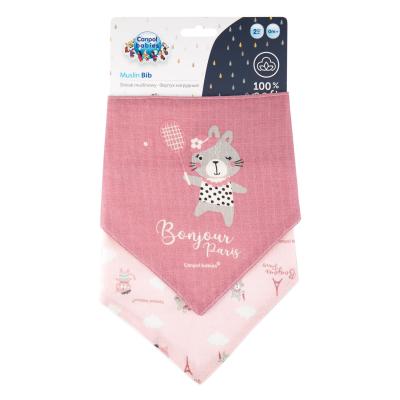 Canpol babies Bonjour Paris Muslin Bib Pink Lätzchen für Kinder 2 St.