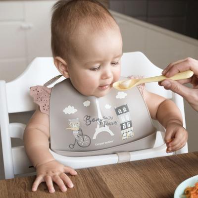 Canpol babies Bonjour Paris Silicone Bib With Pocket Lätzchen für Kinder 1 St.