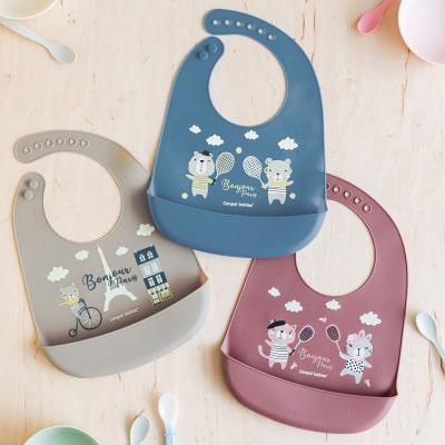 Canpol babies Bonjour Paris Silicone Bib With Pocket Lätzchen für Kinder 1 St.