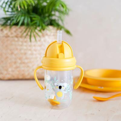 Canpol babies Exotic Animals Non-Spill Expert Cup With Weighted Straw Yellow Trinkbecher für Kinder 270 ml