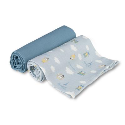 Canpol babies Bonjour Paris Muslin Squares Diapers Blue Stoffwindel für Kinder 2 St.