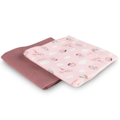 Canpol babies Bonjour Paris Muslin Squares Diapers Pink Stoffwindel für Kinder 2 St.