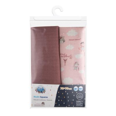 Canpol babies Bonjour Paris Muslin Squares Diapers Pink Stoffwindel für Kinder 2 St.