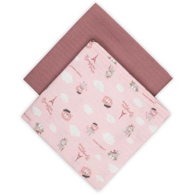 Canpol babies Bonjour Paris Muslin Squares Diapers Pink Stoffwindel für Kinder 2 St.