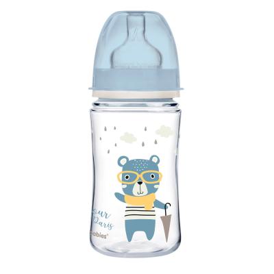 Canpol babies Bonjour Paris Easy Start Anti-Colic Bottle Blue 3m+ Babyflasche für Kinder 240 ml