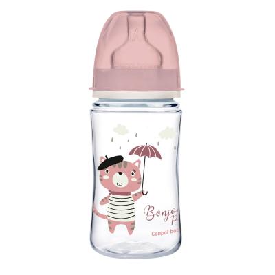 Canpol babies Bonjour Paris Easy Start Anti-Colic Bottle Pink 3m+ Babyflasche für Kinder 240 ml