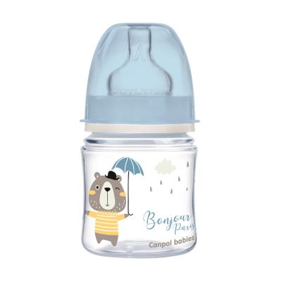 Canpol babies Bonjour Paris Easy Start Anti-Colic Bottle Blue 0m+ Babyflasche für Kinder 120 ml