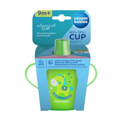 Canpol babies Toys Non-Spill Cup Green 9m+ Trinkbecher für Kinder 250 ml