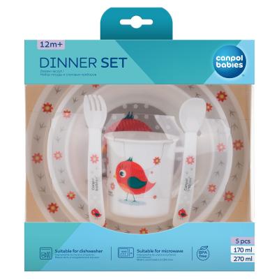 Canpol babies Cute Animals Dinner Set Bird Geschirr für Kinder Set