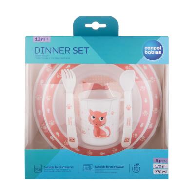 Canpol babies Cute Animals Dinner Set Cat Geschirr für Kinder Set