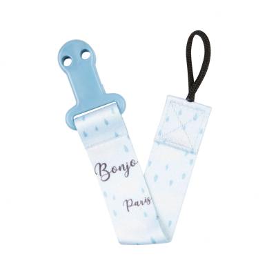 Canpol babies Bonjour Paris Soother Clip With Ribbon Blue Schnullerclip für Kinder 1 St.