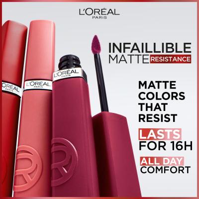 L&#039;Oréal Paris Infaillible Matte Resistance Lipstick Lippenstift für Frauen 5 ml Farbton  420 Le Rouge Paris