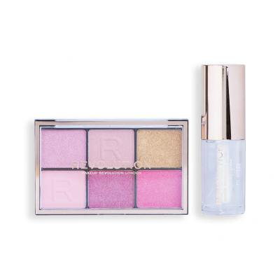 Makeup Revolution London Mini Soft Glam Heroes Gift Set Geschenkset Lidschatten-Palette Mini Reloaded Palette 4,2 g Heartbreaker Pink + Pout Bom Lip Gloss 4 ml Glaze