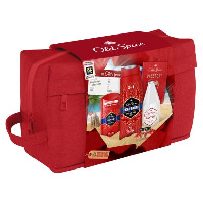 Old Spice Captain Geschenkset Deostick 50 ml + Duschgel 3in1 250 ml + Aftershave 100 ml + Kosmetiktasche