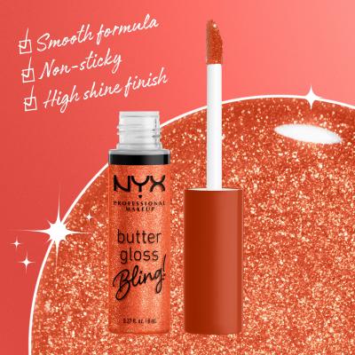 NYX Professional Makeup Butter Gloss Bling Lipgloss für Frauen 8 ml Farbton  06 Shimmer Down