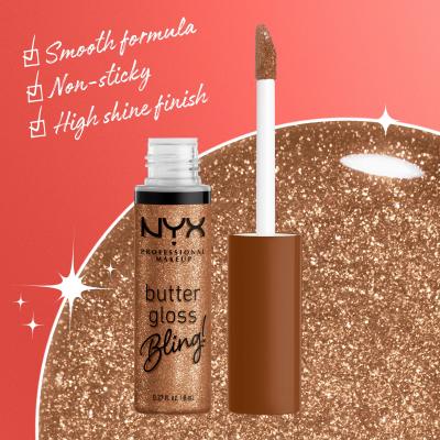 NYX Professional Makeup Butter Gloss Bling Lipgloss für Frauen 8 ml Farbton  04 Pay Me In Gold