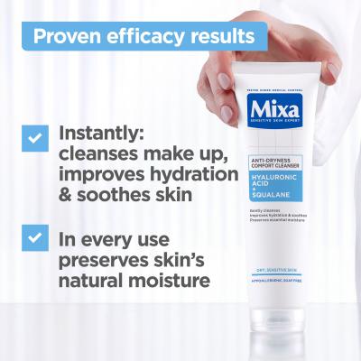 Mixa Hyaluronic Acid + Squalane Anti-Dryness Comfort Cleanser Reinigungsgel für Frauen 150 ml