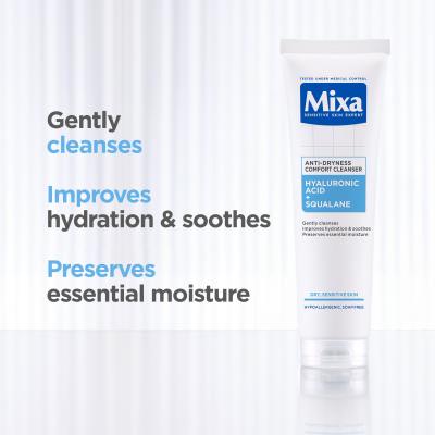 Mixa Hyaluronic Acid + Squalane Anti-Dryness Comfort Cleanser Reinigungsgel für Frauen 150 ml