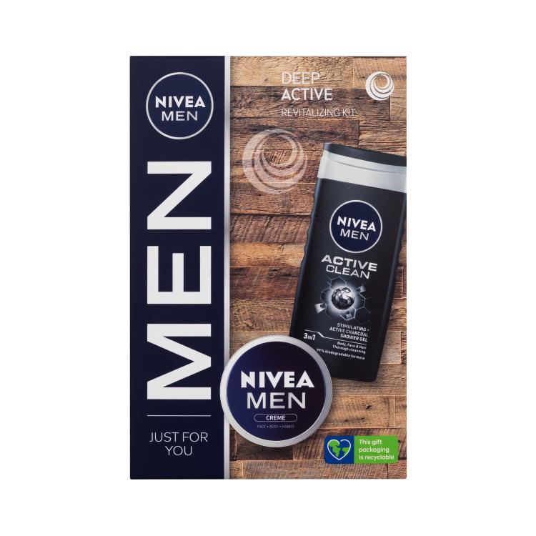 Nivea Men Active Clean Geschenkset Duschgel 250 ml + Universal-Creme Men Creme 75 ml