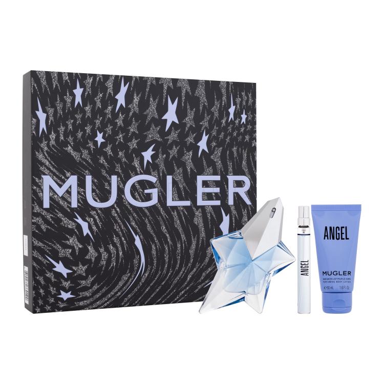 Mugler Angel Geschenkset Edp 50 ml + Edp 10 ml + Körpermilch 50 ml Nachfüllbar