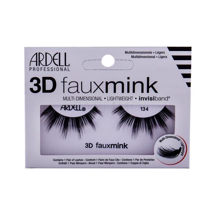 Ardell 3D Faux Mink 134 Falsche Wimpern für Frauen 1 St. Farbton  Black