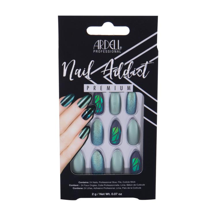 Ardell Nail Addict Premium Kunstnägel für Frauen Farbton  Green Glitter Chrome Set