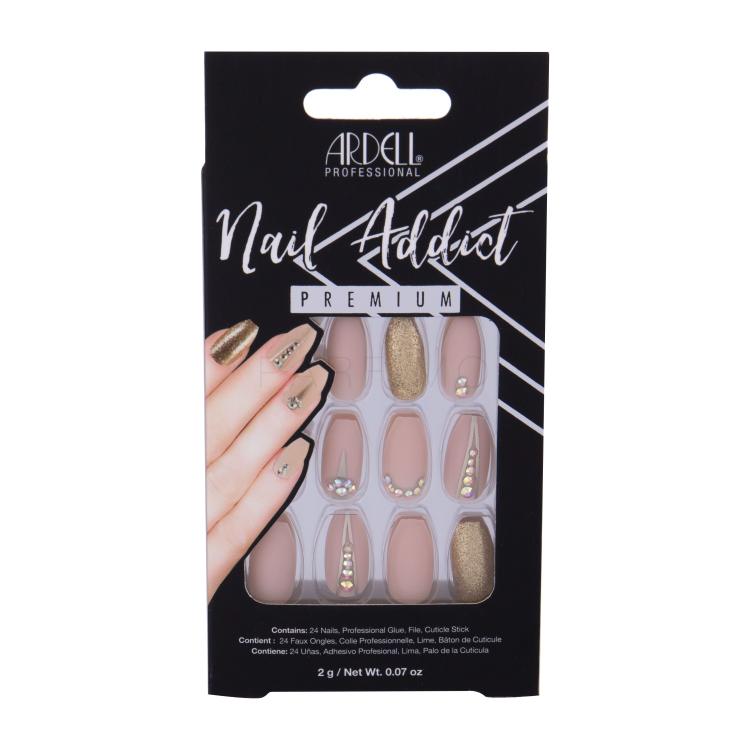 Ardell Nail Addict Premium Kunstnägel für Frauen Farbton  Nude Jeweled Set