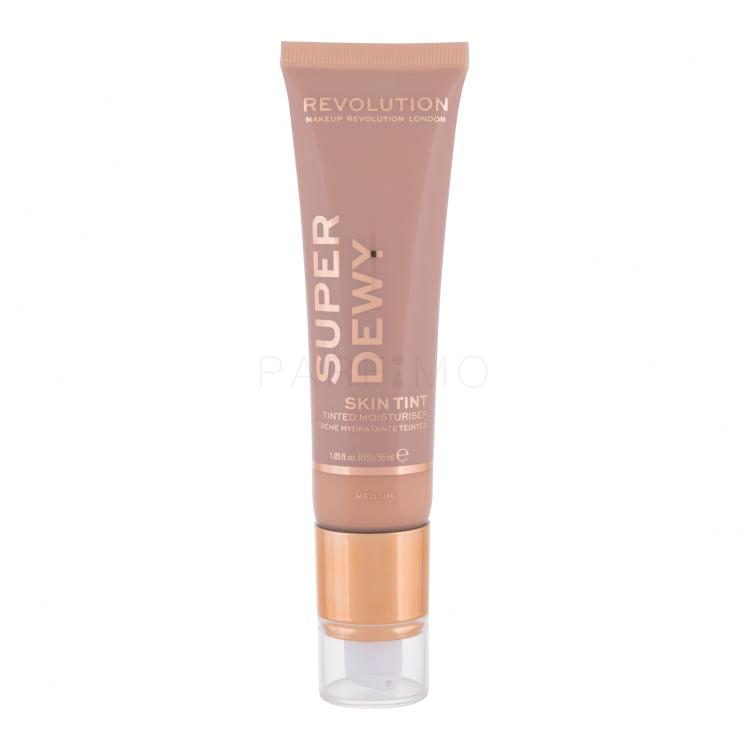 Makeup Revolution London Superdewy Skin Tint Foundation für Frauen 55 ml Farbton  Medium