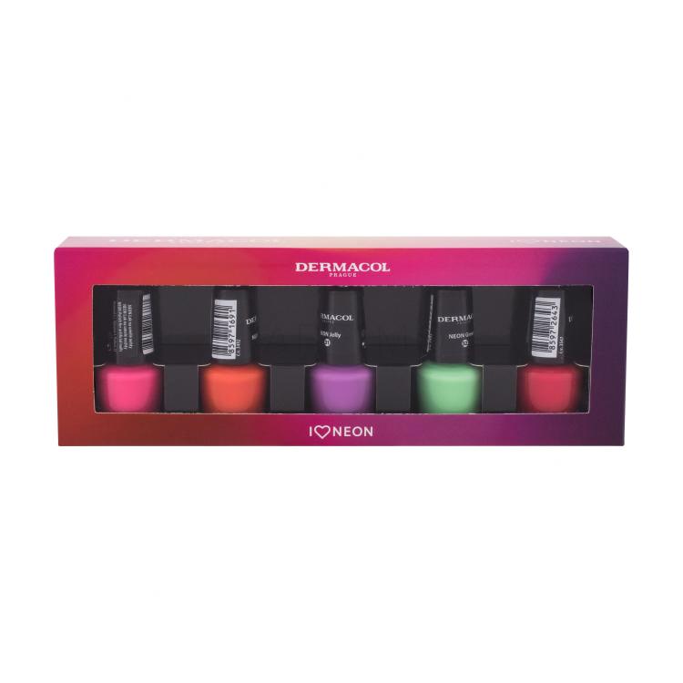 Dermacol Neon Geschenkset Nagellack 5 ml + Nagellack 5 ml 29 Neon Obsession + Nagellack 5 ml 31 Neon Jelly + Nagellack 5 ml 32 Neon Green + Nagellack 5 ml 35 Neon Fantasy