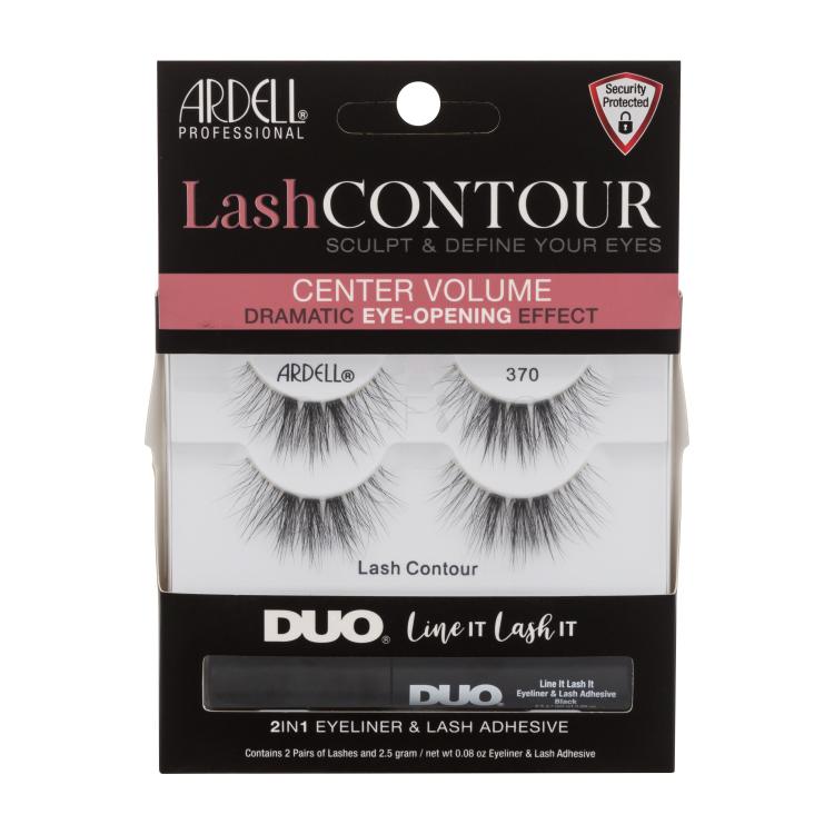 Ardell Lash Contour 370 Geschenkset Falsche Wimpern Lash Contour 370 2 Paare  + Wimpernkleber und Eyeliner - Duo Line It Lash It 2in1 Eyeliner &amp; Lash Adhesive 2,5 g