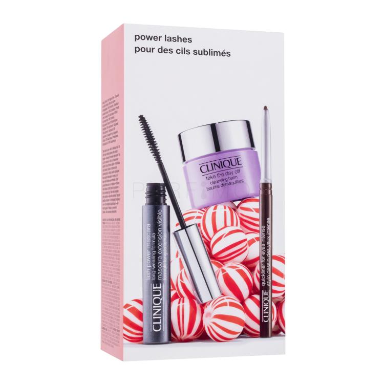 Clinique Lash Power Geschenkset Lash Power Mascara 6 ml + Kajalstift Quickliner 14 g Intense Chocolate + Make-up-Entferner-Balsam Take The Day Off Cleansing Balm 15 ml