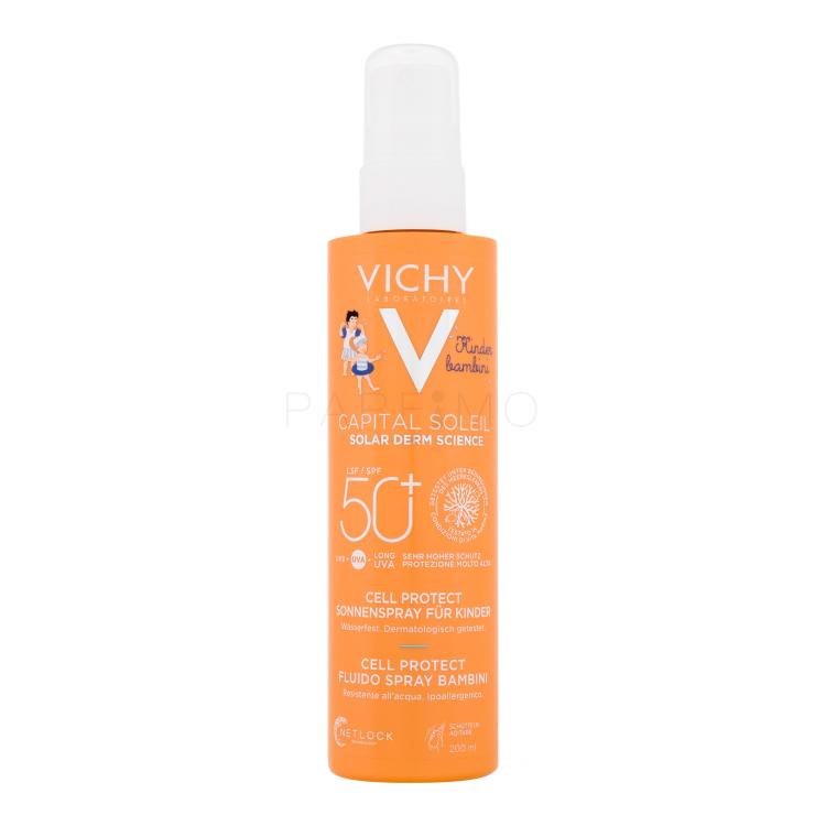 Vichy Capital Soleil Kids Cell Protect Water Fluid Spray SPF50+ Sonnenschutz für Kinder 200 ml