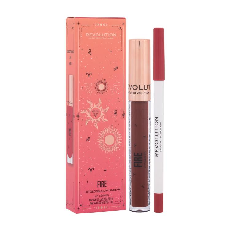 Makeup Revolution London Fantasy Lip Kit Geschenkset Lipgloss Fantasy Lip Gloss 3 ml + Lippenkonturenstift Fantasy Lip Liner 1 g Fire