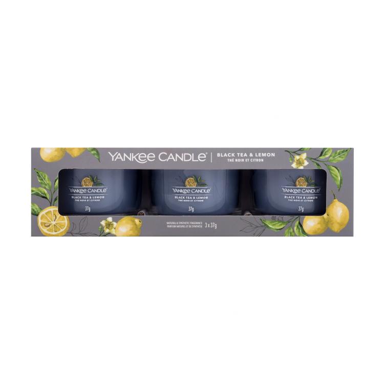 Yankee Candle Black Tea &amp; Lemon Geschenkset Duftkerze 3 x 37 g