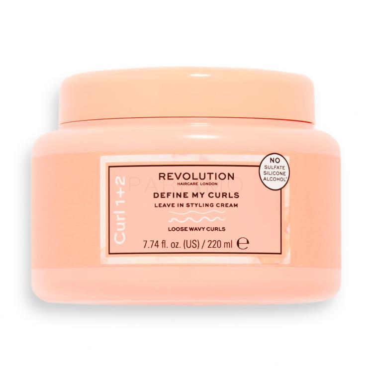 Revolution Haircare London Curl 1+2 Define My Curls Leave In Styling Cream Haarcreme für Frauen 220 ml