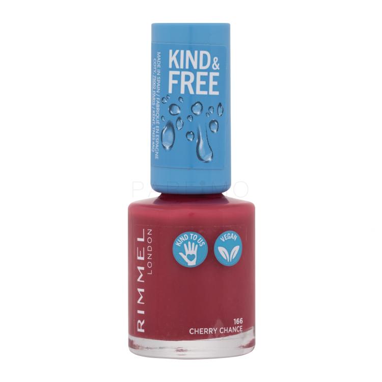 Rimmel London Kind &amp; Free Nagellack für Frauen 8 ml Farbton  166 Cherry Chance